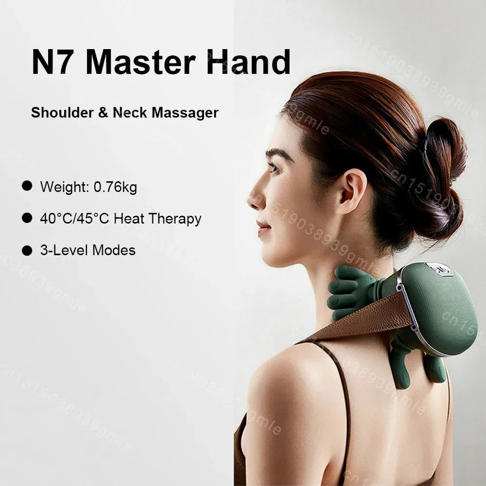 N7 Master Hand Shoulder and Neck Massager Cervical Spine Massager Trapezius Neck Massager Hot Compress Electric Cervical Aimak Store