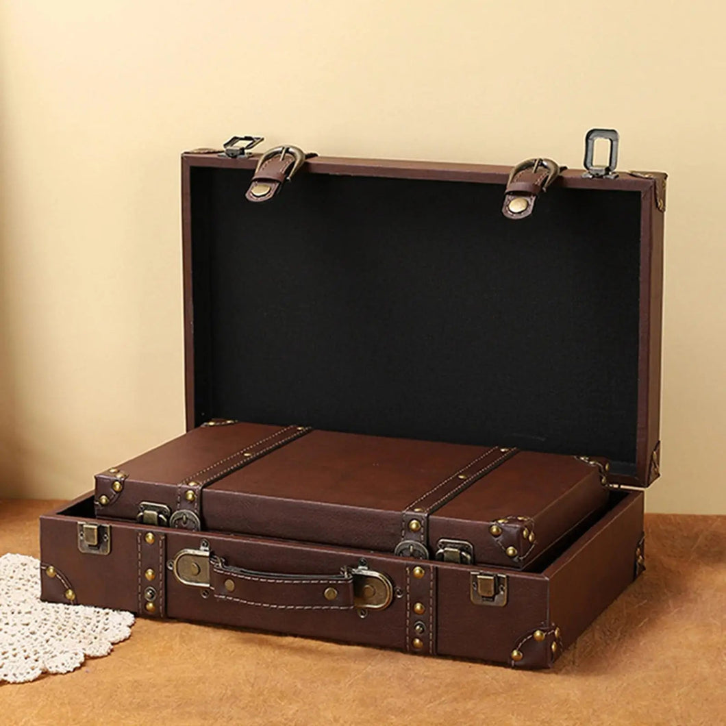 Suitcase Decoration Wood Mini Antique Style Keepsakes Small Storage Chest Aimak Store