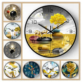 8 Inch Glass Wall Clock Modern Design Chinese Style Series Art Round Mute Creative Hanging Home Living Room Bedroom Decoration Aimak Store