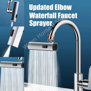 Kitchen Faucet Waterfall Outlet Splash Proof Universal 360° Rotating Bubbler 3 Modes Multifunctional Water Tap Nozzle Extension Aimak Store