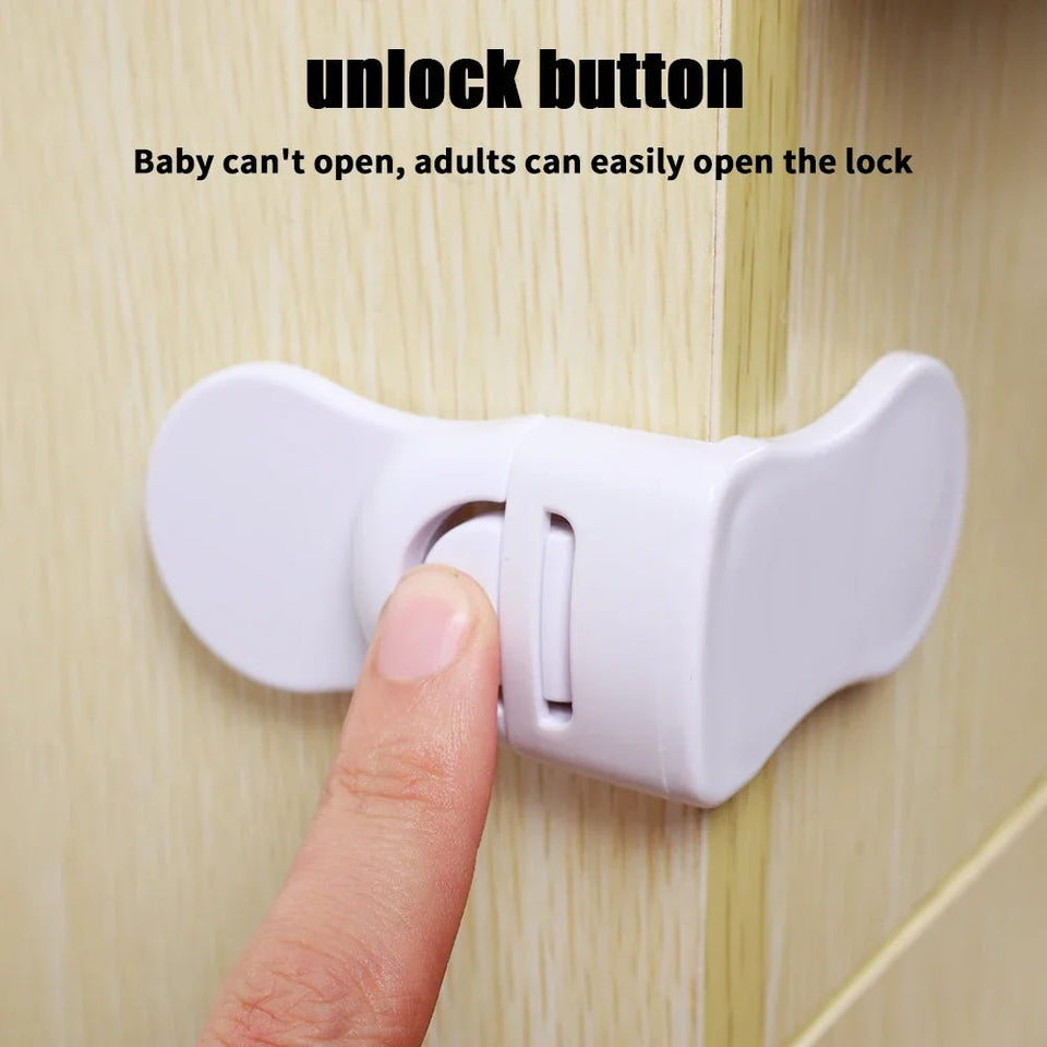Plastic Baby Safety Lock Anti-Pinching Drawer Locks Cabinet Lock Refrigerator Lock Buckle Children Protection For Household Tool Aimak Store