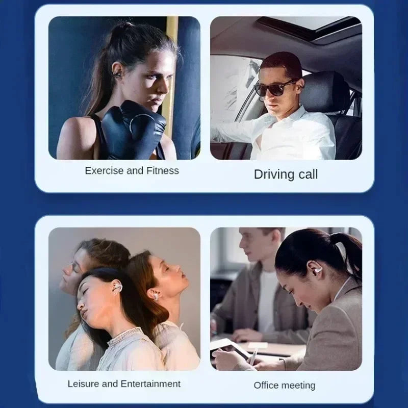 NEW Bluetooth 5.3 Wireless Bone Conduction Headphones T75 Clip Ear Music Noise Canceling Headset HD Call Sports Gaming Earphone Aimak Store