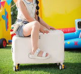 Travel suitcases can sit and ride children's luggage new lazy walking children trolley case boys girls wooden horse suitcase Aimak Store