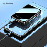 20000mAh Mini Power Bank Portable Charger Mirror Screen LED Digital Display Powerbank External Battery Pack Power Bank Poverbank Aimak Store