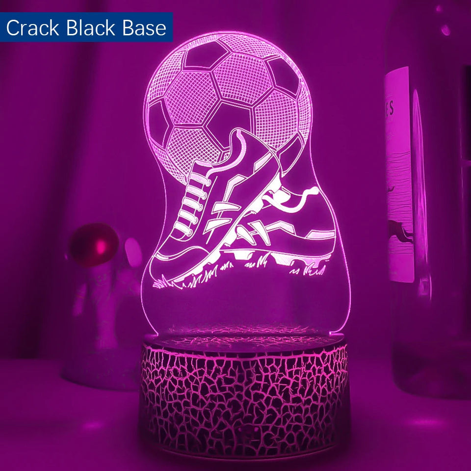 New 3d Illusion Kids Night Light Football 7 Colors Changing Nightlight for Child Bedroom Atmosphere Soccer Room Desk Lamp Gifts Aimak Store