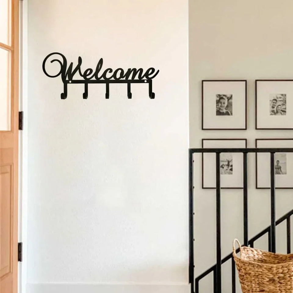 1pc Key Holder for Wall Key Hooks Premium Metal Rack with 5 Hooks for Home Decor for Living Room/Home Decoration Aimak Store