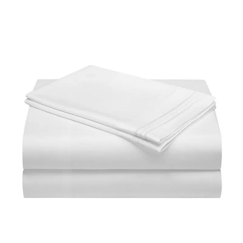 Embroidery Brushed 3/4 Pieces Bed Set Flat Sheet Fitted Sheet Pillowcase Bedding Set for Twin Full Queen King Pillow Sham Soft Aimak Store