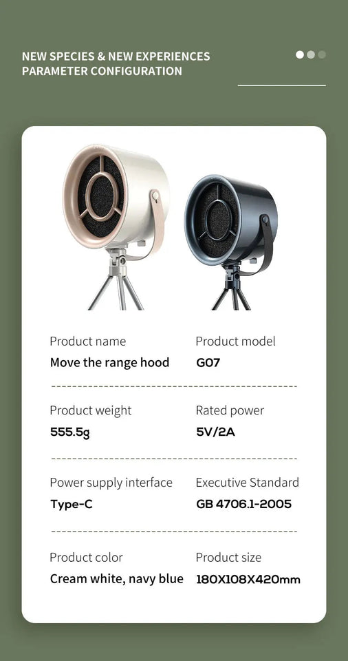 Desktop mini range hood large suction home restaurant hot pot barbecue deodorization fume purifier portable smoke exhaustmachine Aimak Store