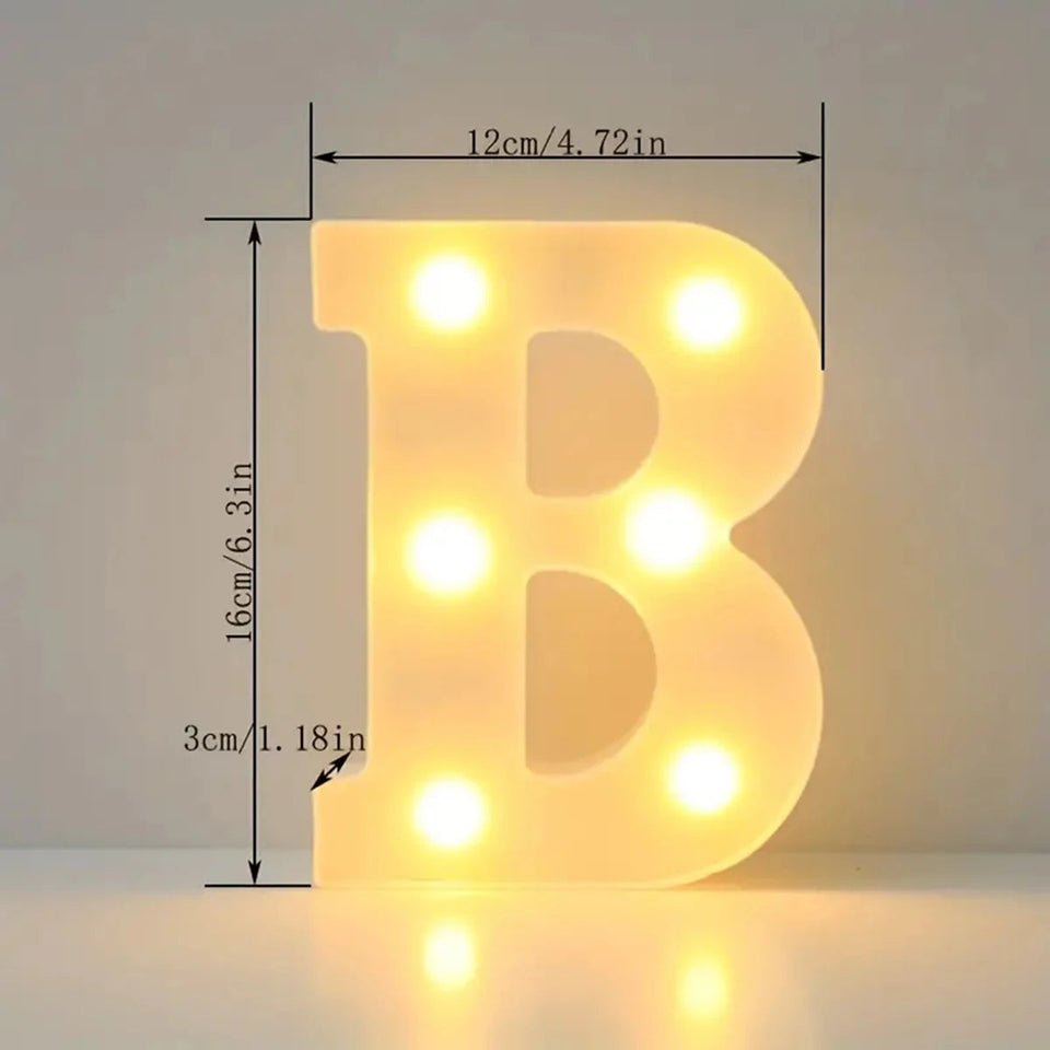 1pc White Decorative Led Light Up 6.3'' Number Letters Sign Night Lights Marquee For Home Wedding Party Birthday Christmas Decor Aimak Store
