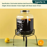 4L Large Drink Dispenser Sealed Drink Lemonade Dispenser Jar With Faucet Cocktail Wine Drinker Parties Juice Can Container Aimak Store