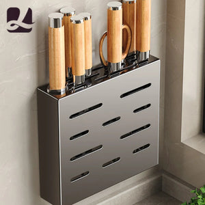 kitchen accessories organizer，Kitchen knife storage box, knife holder, non-perforation, wall-mounted rack, kitchen items Aimak Store