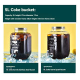 4L Large Drink Dispenser Sealed Drink Lemonade Dispenser Jar With Faucet Cocktail Wine Drinker Parties Juice Can Container Aimak Store