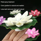 1PC Artifical Floating Lotus Night Light 10cm Flower Lotus Lamp Waterproof Lights Christmas Garden Pool Pond Fountain Decoration Aimak Store