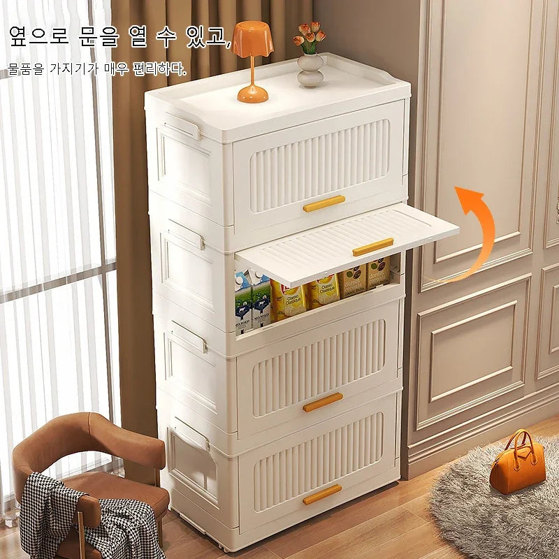 4 Floor Multifunctional Folding Storage locker Thickening Folding Wardrobe Storage Cabinet Home Folding Storage Box With Pulley Aimak Store