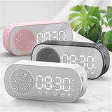 New Desk Speaker Clock Bluetooth Speaker FM Radio Alarm Clock HiFi Sound HD Mirror Screen Support TF Card Home Beside Clock Aimak Store