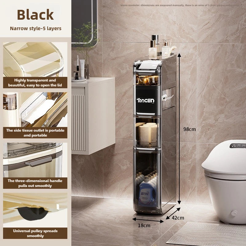 Bathroom crevice wardrobe storage cabinet, bathroom shelf, bathroom toilet storage cabinet, toilet side storage cabinet Aimak Store