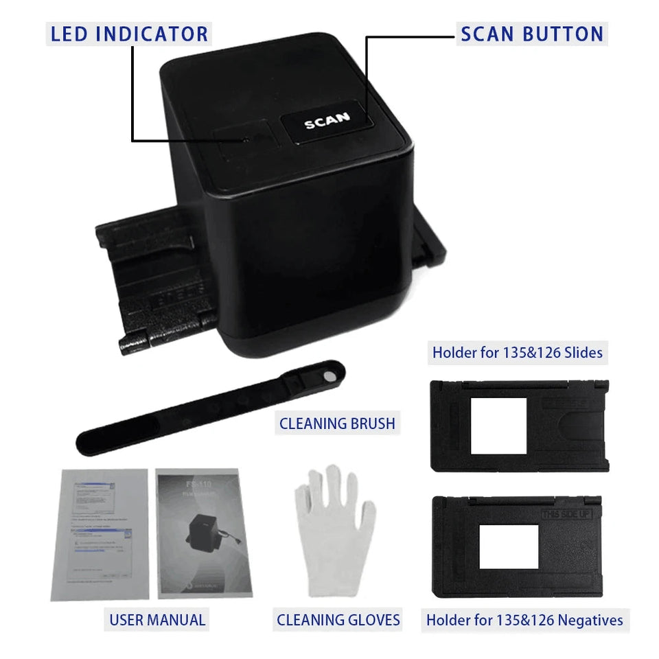 Slide Scanner 35mm Negative Film Scanners 135 Slide and Film Converter 17.9 MP Moive Scaner to Digital Converter Photo Scanners Aimak Store