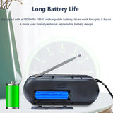 Digital Portable Radio FM Bluetooth Speaker With MP3 Player Support TF Card USB Speaker Rechargable Battery Radio FM Receiver Aimak Store