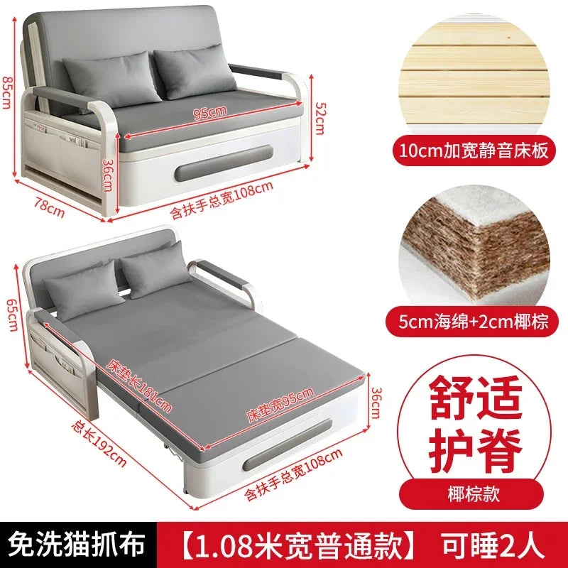 2025 New 1.2 Multi functional single double bed room sofa bed folding dual-use Internet new living room On Sale Aimak Store