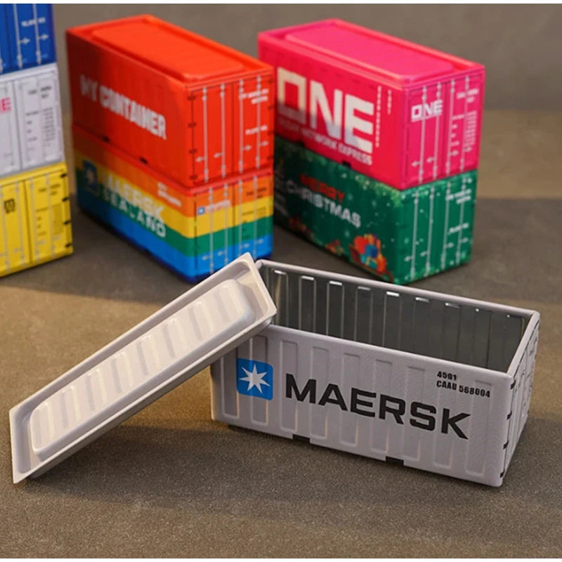 New Container Mini Iron Box Small Container Model Storage Box Creative Desktop Ornament Storage Rack Multi-Functional Metal Box Aimak Store