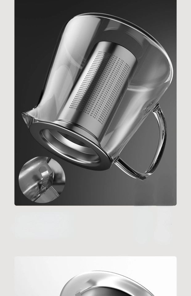 Heat Resistant Glass Teapot with Stainless Steel Tea Strainer Infuser Flower Kettle Kung Fu Teaware Set Puer Oolong Pot Aimak Store