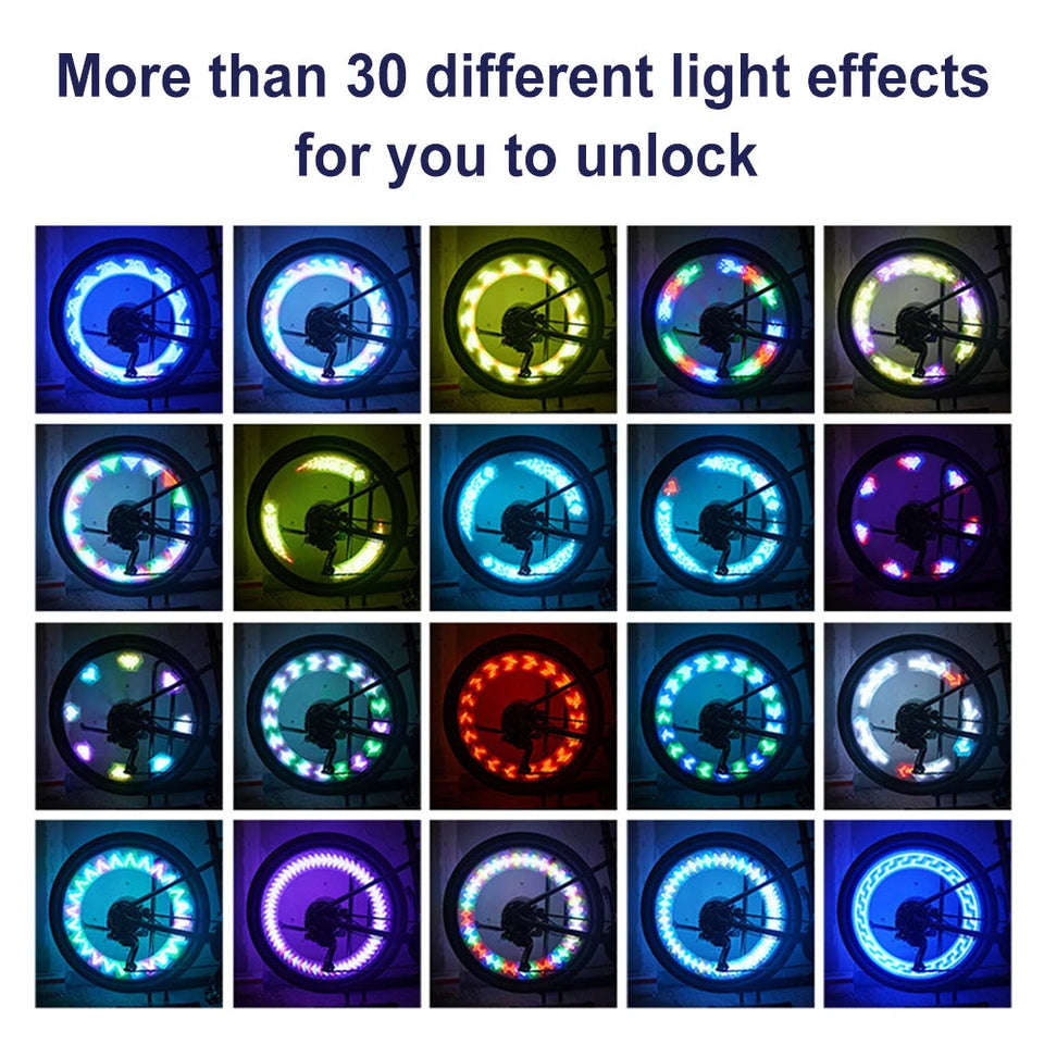 Solar LED Bicycle Spoke Light USB Rechargeable Bicycle Rim Decor Light Waterproof Cycling Tire Lights for Cycling Decoration Aimak Store