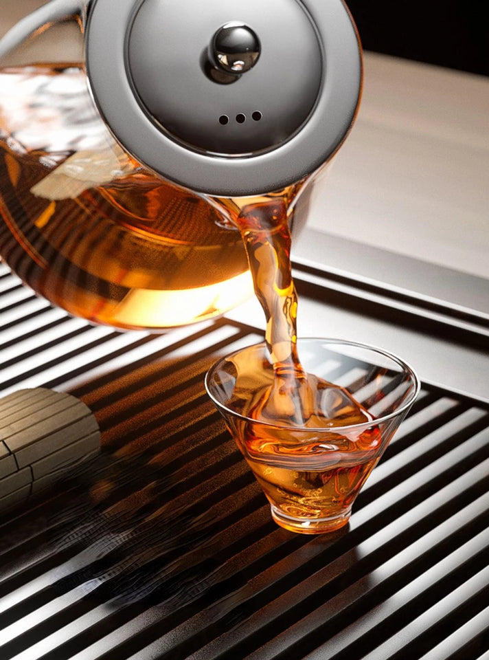 Heat Resistant Glass Teapot with Stainless Steel Tea Strainer Infuser Flower Kettle Kung Fu Teaware Set Puer Oolong Pot Aimak Store