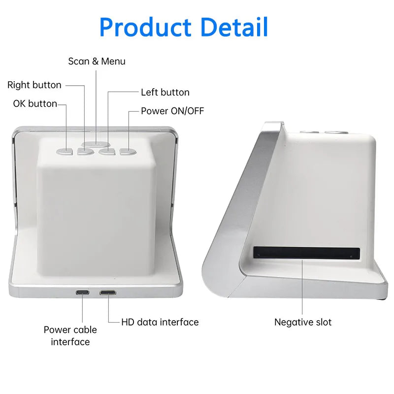 22MP Film Scanner for 135 Film 126KPK/110 Film/Super8/ Monochrome/Slide to Digital JPEG Photos Built 16GB Memory 5'' LCD Screen Aimak Store