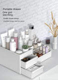 Plastic Drawer Makeup Storage Box Dormitory Finishing Shelf Cosmetics Skin Care Dressing Table Desktop Stationery Box Aimak Store