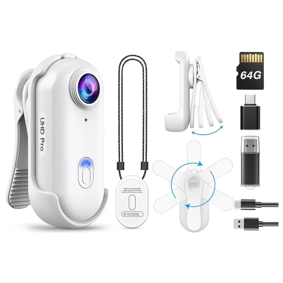 BOBLOV Wearable Cam Mini Body Camera W4 2K 360°Rotatable Clip & Magnetic Clip 2H Recording for Traveling Bike Cameras Aimak Store