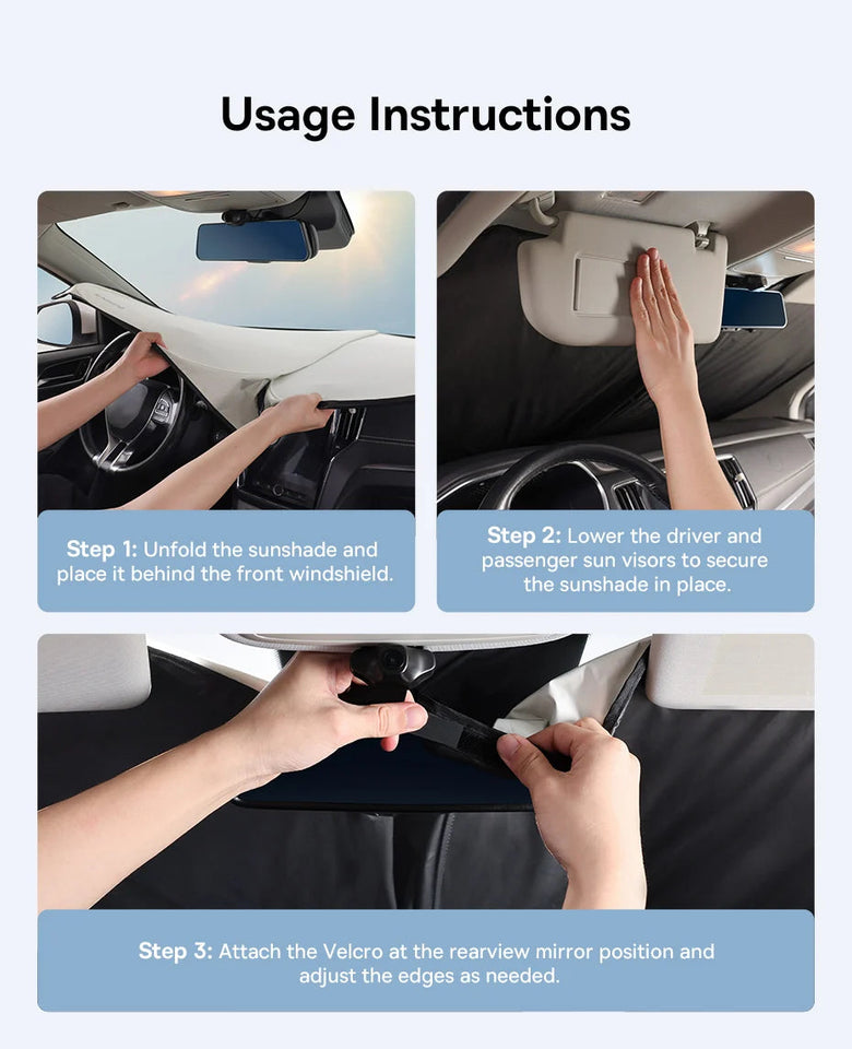 Baseus DT1 Car Sunshade Windshield Cover Folding Car Front Window UV Sun Protection for Summer Sun Shade Curtain Protector Aimak Store