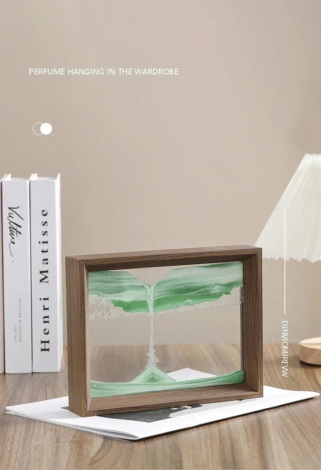 3D Sandscape Moving Sand Art Picture Wooden Frame Quicksand Liquid Hourglass Craft Flowing Sand Painting Office Home Decor Gifts Aimak Store