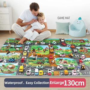 Children Playmat Activity Surface Waterproof Map Kids Animal Road Toy Baby Dinosaur Road Portable Carpet Farm Road Non-Toxic Mat Aimak Store