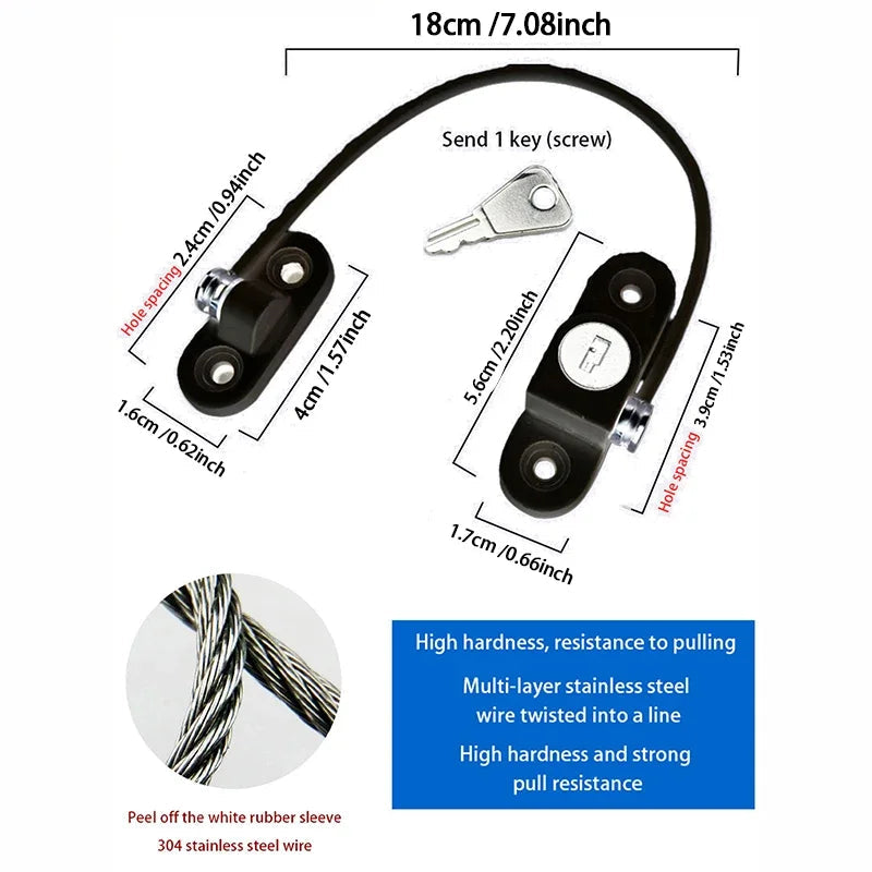White/Black Child Safety Lock Home Window Door Cabinet Locks Key for Babies Care Refrigerator Drawer Security Protection Aimak Store