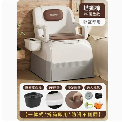 Ergonomic Elderly Toilet, Detachable Armrest, Heightened Portable Seat, Soft Backrest Comfort Chair for Pregnant Women