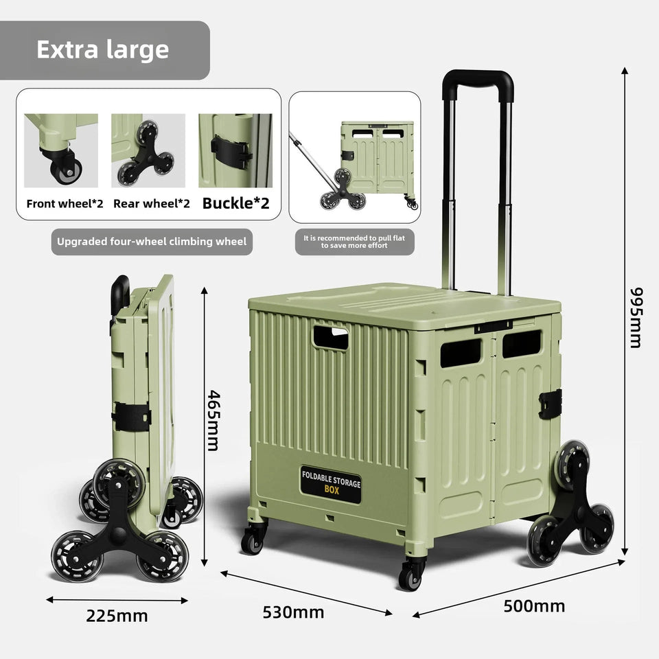 Portable and Foldable Shopping Cart,Home Multifunctional Grocery Cart, Outdoor Trolley Cart, Stall, Camping and Storage Box Aimak Store