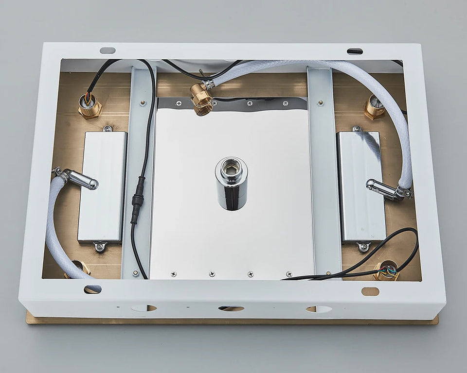 Black Thermostatic Bathroom Shower Faucet Set Remote LED Rainfall Head Faucets Crane 3 Way Concealed Embedded Hot Cold Mixer Tap Aimak Store