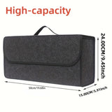 Spacious Canvas Car Storage Box Trunk Organizer with Felt Cloth Interior - Car Interior Tidying Container for Easy Storage Aimak Store