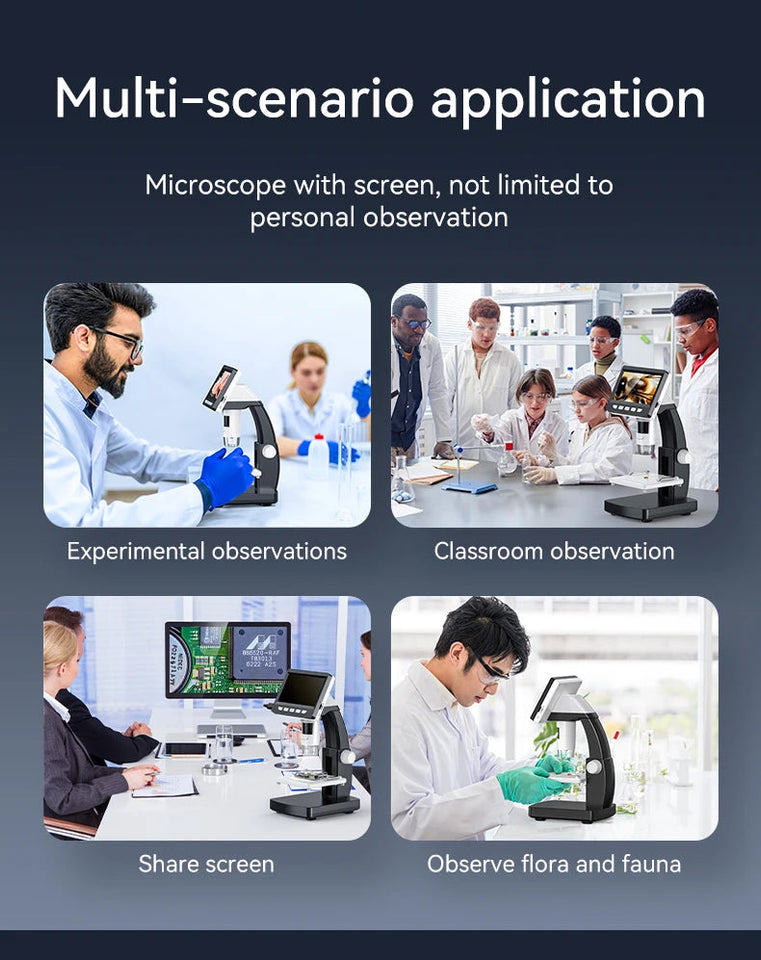 1000X 4.3" LCD Digital Microscope 1080P Coin Microscopio 8 LED Lights USB Magnifier Soldering Repair Video Microscope for Coin Aimak Store