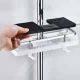 Bathroom Shower Storage Rack Organizer No Drilling Lifting Rod Shower Head Holder Shower Gel Shampoo Tray Holder Pole Shelves Aimak Store