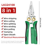 LAOA 8-In-1 Stainless Steel Multifunctional Wire Stripping Pliers LA324107 LA324108 Electric Measuring and Electricians Aimak Store