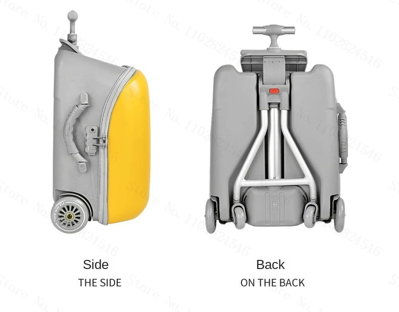 Fashion Cute Pony Cartoon Trolley Case Sit Travel bags for Children 24" Rolling Luggage Spinner Suitcase Wheels Yellow Duck 20" Aimak Store