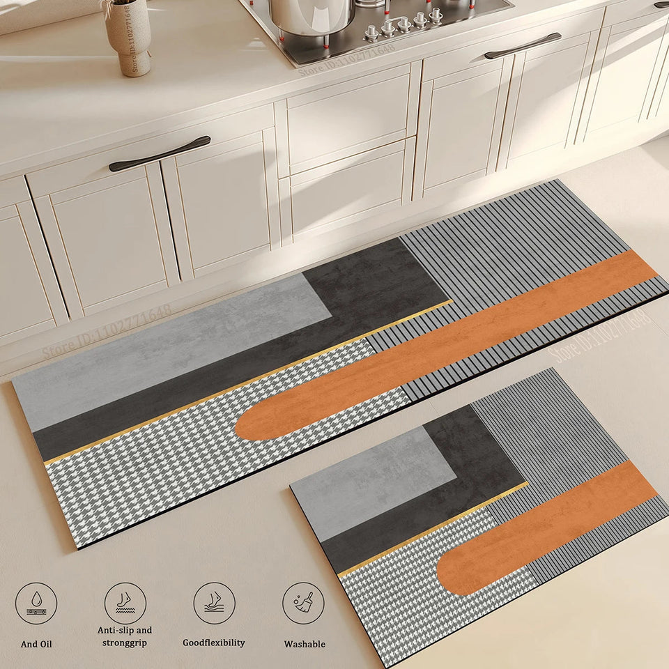 Super Absorbent Mat Kitchen Table Mat Absorbent Quick Drying Anti Slip Area Rugs Anti Oil Stain Floor Mat Washable Large Carpet Aimak Store