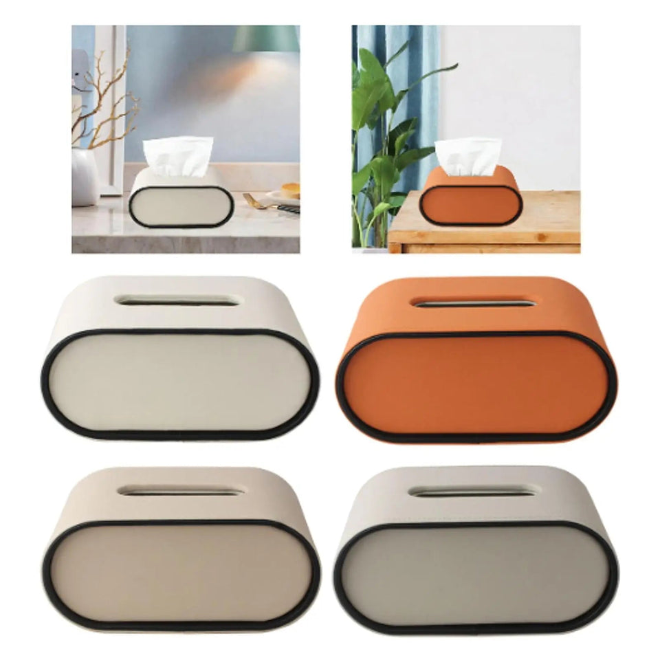 PU Leather Tissue Box Cover Decorative Organizer Tissue Box Holder Home Decor Multipurpose Tissue Holder for Car Toilet Paper Aimak Store