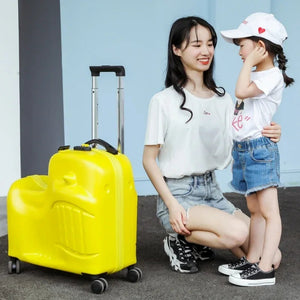 Kids Cartoon Trolley Case Travel Suitcases Can Sit and Ride Horse Rolling Luggage Gifts Children's Riding Suitcase on Wheels Aimak Store