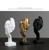 Resin Abstract Mask Statues European Miniature Figurines for Interior Home Office Study Desktop Figure Ornament Decor Gift Aimak Store