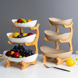 Living Room Home Three-layer Plastic Fruit Plate Snack Dish Creative Modern Dried Fruit Basket Candy Cake Stand Bowl New Style Aimak Store