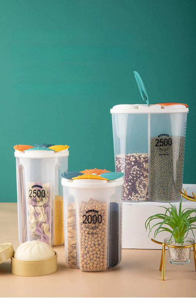 Kitchen Storage Container Large Food Storage Container 360° Rotating Rice Barrels Sealed Cereal Dispenser Rice Tank Grain Box Aimak Store