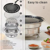 Multifunctional Charcoal Barbecue Grill, Household Korean BBQ Grill, Portable Camping Grill Stove, Tabletop Smoker Grill Aimak Store