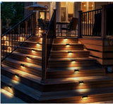 1/4/8/12/pcs Solar LED Lights Outdoor Garden Light Deck Lamp Solar Stairs Light Waterproof Solar Step Lamp Patio Garden Decor Aimak Store